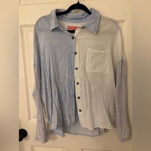 Blue/Baby Blue Two Toned Gauze Shirt